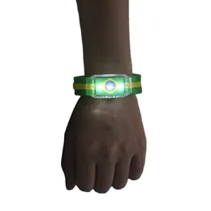 LED Silicone Light-Up Charm Bracelet with Custom Logo for Thanksgiving Christmas Football Powered by Battery