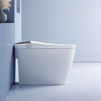 Siège de toilette intelligent à bidet intégré, à fixation au sol, avec chasse d'eau automatique par siphon, design moderne pour salle de bain WC - Offre Spéciale