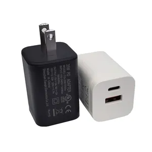PD fast charger adapters 20w 25w 30w 35w 45w USB Type C PD chargers with type C and A output ports with UL FCC CE UKCA RCM