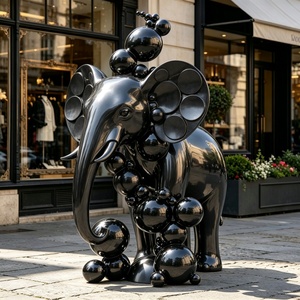 Statue d'éléphant surdimensionnée résistante aux intempéries, artisanat d'art moderne personnalisé, décoration de paysage, ornements de jardin et de parc - Product Image 5