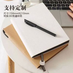 Softcover Portable Business Office <b>Work</b> Custom Logo Meeting Minutes Thickened A5 Pu Leather Notebook Embossed USA Mairun Model - Product Image 2