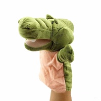 Marionnette à main en peluche requin de dessin animé super douce avec bouche ouverte et design en maille pour parents et enfants
