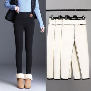 2025 autunno inverno Skinny spesso lana in pile <span class=keywords><strong>Leggings</strong></span> da donna pantaloni da donna pantaloni in Cashmere in pelle di agnello - Product Image 6