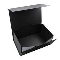 Boîte Cadeau Pliante Personnalisée de Luxe en Papier Noir pour Chaussures, Emballage Magnétique en Papier avec Rabat de Fermeture Magnétique
