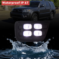 2PCS Feux de jour à LED Quad Eye pour Toyota 4Runner 2006-2009, lumière de jour blanche et jaune, clignotant bicolore, feu antibrouillard