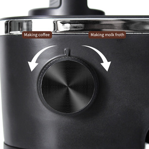 Cắm trại du lịch nhà Máy pha cà phê Espresso Cappuccino Latte Maker 3.5 bar 1-4 cup với hơi nước sữa Frother Đen - Product Image 4