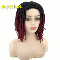 Perruque en lin noir ombré pour femmes africaines, vente en gros, partie latérale, or court, Crochet tressé, Dreadlock, cheveux synthétiques pour femmes, perruque de vie quotidienne