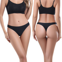Tanga de nailon sin costuras para mujer, de tiro medio, color borgoña, sexy, invisible, transpirable, sin marcas, lencería para uso diario