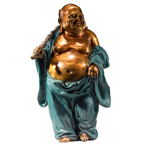Copper Art Workshop Maitreya Buddha Brass Ornament Colored Copper Metal <b>Craft</b> Feng Shui Living Room Decoration - Product Image 1
