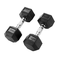 Mancuernas Hexagonales de Hierro Fundido Recubiertas de Goma EIGFOH, Ajustables, Antideslizantes, con Agarre Cómodo, Resistentes, para Entrenamiento de Brazos y Fuerza en Casa