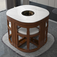 Ensemble table et chaises de salle à manger modernes pour bébé, style turc, en cuir, pour 6 personnes