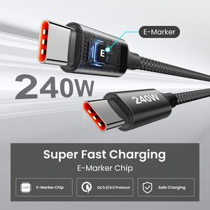 สายชาร์จเร็ว USB C 240W PD Type C to Type C สำหรับ iPhone 17 16 Pro Max <span class=keywords><strong>Plus</strong></span> <span class=keywords><strong>Samsung</strong></span> S25 MacBook Air แท็บเล็ต พกพาสะดวก - Product Image 3