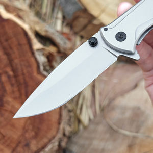 سكين قابل للطي محمول للبيع بالجملة بمقبض فولاذية مخصص 8cr13mov نصل جيب خارجي للبقاء على قيد الحياة للتخييم - Product Image 2