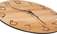 Jam Dinding Kayu Gantung Art Deco 12 Inci dari MDF dengan Gerakan Quartz dan Finishing Walnut untuk Kembali ke Sekolah.