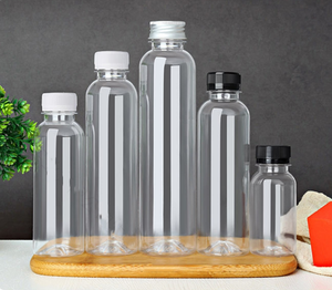 Bouteille en <span class=keywords><strong>plastique</strong></span> PET transparente de 150 ml, 500 ml, 1 L pour boissons froides, café, jus, avec couvercle et bouchon à vis - Product Image 2