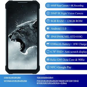 Global 4G <span class=keywords><strong>Oukitel</strong></span> <span class=keywords><strong>WP17</strong></span> IP68 impermeable al por mayor desbloqueado teléfonos inteligentes 8GB RAM 128GB NFC 6 pulgadas de pantalla smartphone Android 11 - Product Image 2
