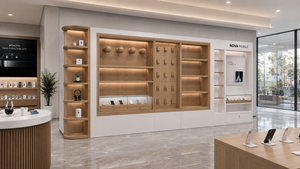 Diseño de Tienda de Teléfonos Móviles Premium, Muebles de Exhibición de Madera MDF Personalizados con Vidrio y LED, Equipamiento para Tiendas Minoristas de Electrónica - Product Image 4
