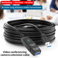 Câble d'extension actif USB 3.0 DFX 10m Noir Mâle-Femelle Blindé avec indicateur LED Gaine PVC Port d'alimentation CC Caméra VR