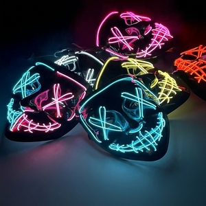 Máscara LED de Halloween, Venta Caliente Transfronteriza, Máscara de Fantasma Aterradora para Fiesta de Disfraces, Decoración Luminosa con Luz Fría - Product Image 1