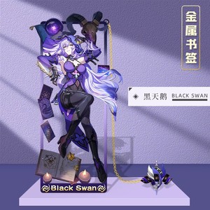 88 styles de marque-pages anime Genshin Arlecchino Furina en métal, marque-pages Honkai Star Rail Blade Aventurine Cosplay en alliage, papeterie - Product Image 3