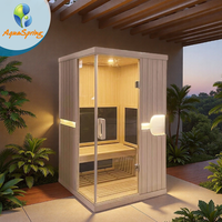 Smarte 2-Personen-Infrarot-Sauna mit APP-Steuerung, Carbon-Heizung, Trockendampf, Heim-Spa zur Entspannung mit Therapielichtern und Hemlock-Holz