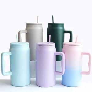 Custom Logo 50oz 1500ml Stainless Steel Vacuum Insulated Tumbler with Handle Straw Lid <b>Large</b> Capacity Travel <b>Mug</b> - Product Image 1