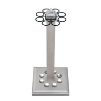 Support de barre de billard carré en métal chromé argenté, 2 pièces, pour table de billard et 8 bars de billard.