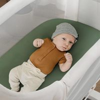 Matelas pour bébé nouveau-né en jersey de coton biologique 100% imprimé sur mesure, couleur unie, motif floral, doux, lisse, anti-boulochage, 32"*16"