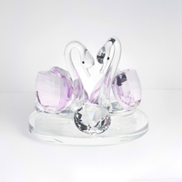 JY Crystal Crafts Nuevo Adorno de Cisne de Cristal, Regalo para Novia, Recuerdo, Artículos para Bodas, Decoración para el Hogar y el Dormitorio