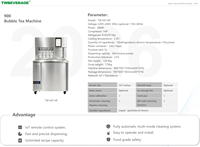 Machine à thé au lait autonome intégrée avec système intelligent de contrôle à distance, distributeur de thé Boba et écran tactile Kegerator