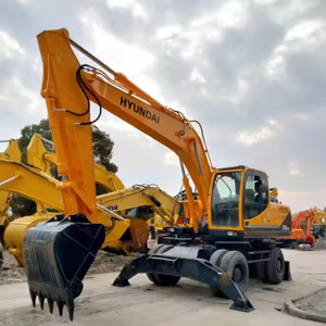 Machine à performances stables Excavatrice sur pneus HYUNDAI 210W-7 210W-9 Excavatrice coréenne originale d'occasion de 21 tonnes en stock - Product Image 5