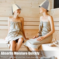 Chapeau de sauna en feutre de laine personnalisé avec logo, écologique et réutilisable, avec boucle de suspension, unisexe pour hommes et femmes, pour hammam