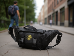 Borsa da cintura unisex in nylon con chiusura a cerniera rettangolare per l'uso quotidiano - Product Image 2