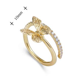 Joyería de moda Diseño de moda Joyería de mujer Mejor regalo Anillo de mariposa de circón de diamante - Product Image 2