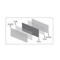 Hiitio Équipement d'énergie solaire BIPV Module de panneau solaire Série PV Module de mur-rideau Intervalle Version anti-éblouissement Panneaux PV