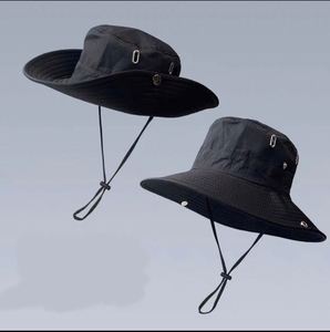Custom Logo Screen Printed Waterproof Resistant UV Protection Wide Brim Nylon Boonie Fisherman Foldable <b>Bucket</b> <b>Hat</b> <b>with</b> <b>String</b> - Product Image 3