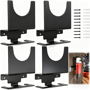 4-Piece Angle Grinder Wall Mount Bracket, 5-inch Angle Grinder Wall Mount, Polisher Storage Rack with Cord <b>Hook</b> - Product Image 1