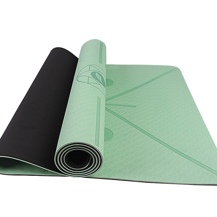 Non-toxic TPE Pilates Mat Eco Friendly 8mm TPE Yoga Mat with Position Lines