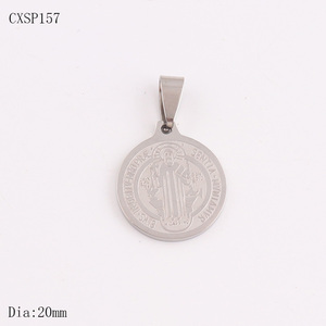 Ciondolo Medaglia Religiosa di San Benedetto in Acciaio Inossidabile <span class=keywords><strong>Collane</strong></span> con Pendente di Gesù <span class=keywords><strong>per</strong></span> Donna Uomo Bambino Gioiello Medaglione - Product Image 4