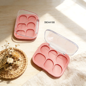 Estuche de Maquillaje Rosa para Sombras de Ojos, Compacto Vacío para Polvos, Paleta de 6 Sombras, Caja Cosmética - Product Image 1