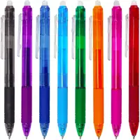 HUIMAI מותאם אישית לוגו נשלף שקוף Clicker 8 צבע דיו מחיק עט ג 'ל ציור כתיבה