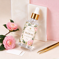 Étiquettes personnalisées imperméables en vinyle pour flacons de parfum, autocollants adhésifs floraux en feuille d'or pour Eau de Parfum