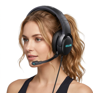Auriculares para juegos CCUS con cable, estéreo, controlador dinámico, micrófono y luz LED para PC y consola - Product Image 3