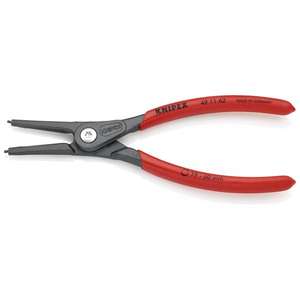 KNIPEX - 49 11 A2 SB Alicates de precisión Circlip para circlips externos en ejes gris atramentado, mangos con plástico antideslizante C - Product Image 1