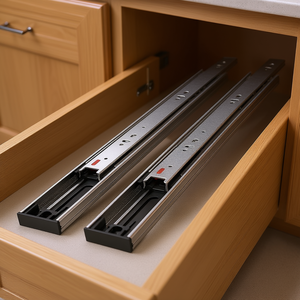 Guide per cassetti in acciaio da 20 pollici per impieghi gravosi, a estrazione totale, con cuscinetti a sfera e chiusura ammortizzata, per uso in magazzino - Product Image 2