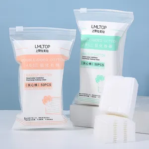 Manufacturer Disposable 50pcs/bag Sandwich Organic Cotton Pad Private Label Makeup Remover Pads Face Cotton Pads Cosmetic B1091