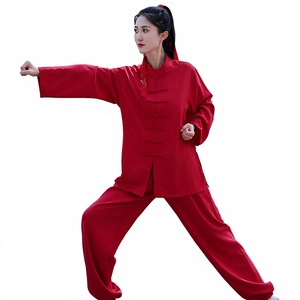 Abbigliamento Tai Chi in Fibre Sintetiche Miste, Kit Unisex per Primavera, Estate e Autunno, Stile Cinese per Arti Marziali e Spettacoli - Product Image 1