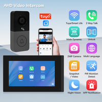 Sonnette vidéo sans fil haute définition 7 pouces, interphone vidéo intelligent, caméra de sonnette avec vision nocturne pour la maison