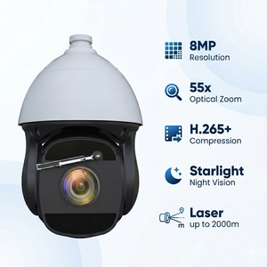 Caméra Dôme Intelligente IA 4MP en Gros avec Zoom Optique 6-330mm, <span class=keywords><strong>Vision</strong></span> Nocturne, PTZ, IP66, Capteur CMOS pour Villes Intelligentes - Product Image 3