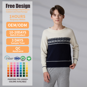 Suéter Personalizado ODM, Jacquard Fair Isle, Cuello Redondo, Ropa de Punto de Invierno para Hombres y Adolescentes - Product Image 2